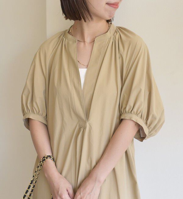 SHIPS for women「〈手洗い可能〉RENU ソフト タイプライター ギャザー ワンピース」|ワンピース|