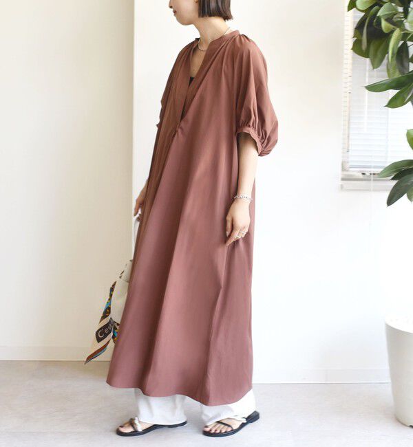 SHIPS for women「〈手洗い可能〉RENU ソフト タイプライター ギャザー ワンピース」|ワンピース|