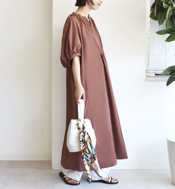 SHIPS for women「〈手洗い可能〉RENU ソフト タイプライター ギャザー ワンピース」|ワンピース|