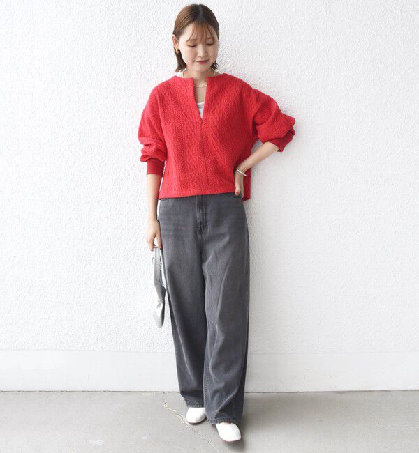 SHIPS for women「〈手洗い可能〉ケーブル ジャージー スキッパー プルオーバー」|Tシャツ・カットソー|