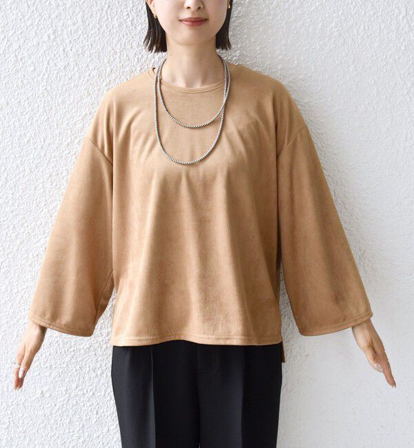 SHIPS for women「〈手洗い可能〉ポリエステル スエード ワイド スリーブ プルオーバー」|Tシャツ・カットソー|