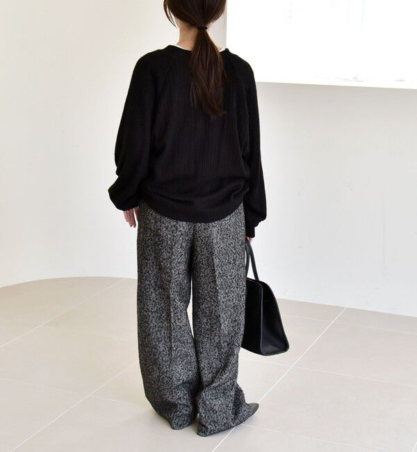 quaranciel「quaranciel:〈手洗い可能〉ケーブル ジャージー Vネック プルオーバー」|Tシャツ・カットソー|
