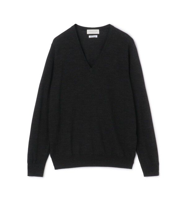 TOMORROWLAND MENS「TOMORROWLAND tricot スーパーファインメリノウール Vネックプルオーバー S-WOOL」|ニット・セーター|17 チャコールグレー