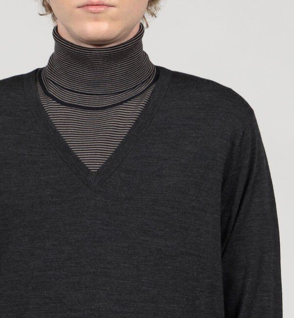 TOMORROWLAND MENS「TOMORROWLAND tricot スーパーファインメリノウール Vネックプルオーバー S-WOOL」|ニット・セーター|