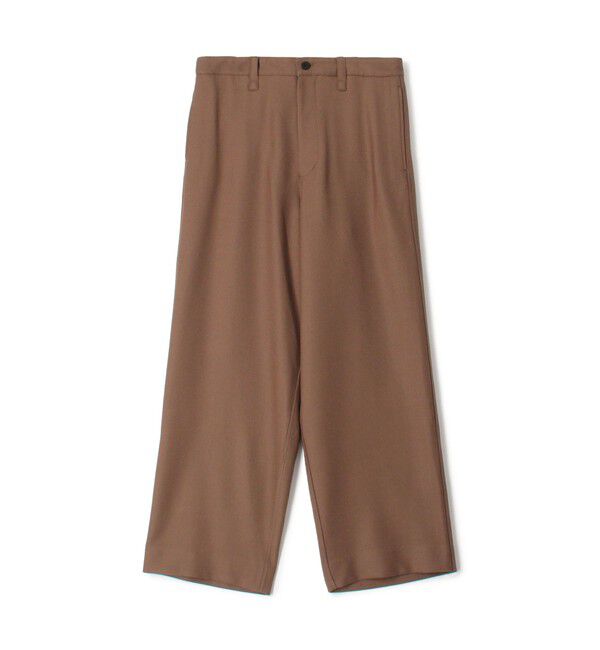 TOMORROWLAND MENS「ウールギャバジン ノープリーツバレルパンツ」|スラックス|45 ブラウン