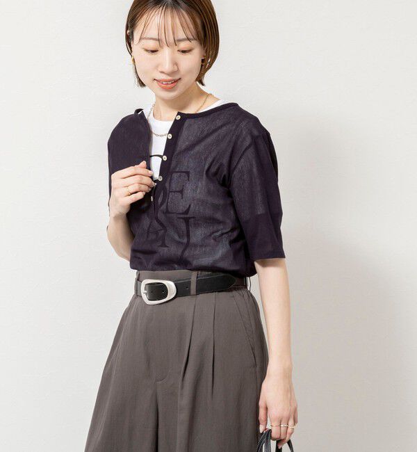 NOLLEY'S「ウォッシャブルコットンチュールバックヘンリー2WAYプルオーバー」|Tシャツ・カットソー|