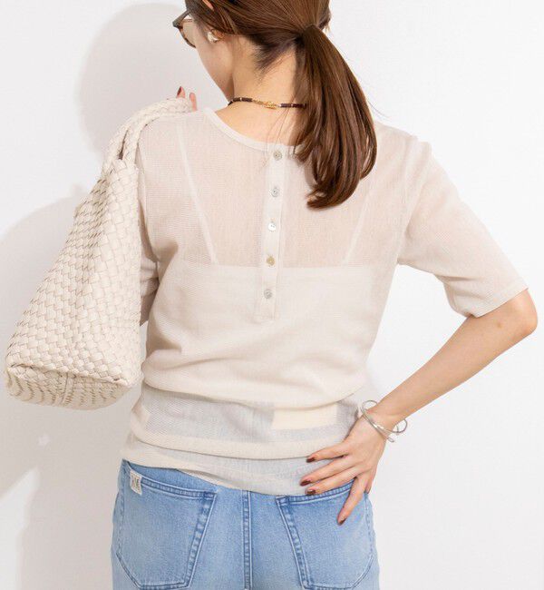 NOLLEY'S「ウォッシャブルコットンチュールバックヘンリー2WAYプルオーバー」|Tシャツ・カットソー|