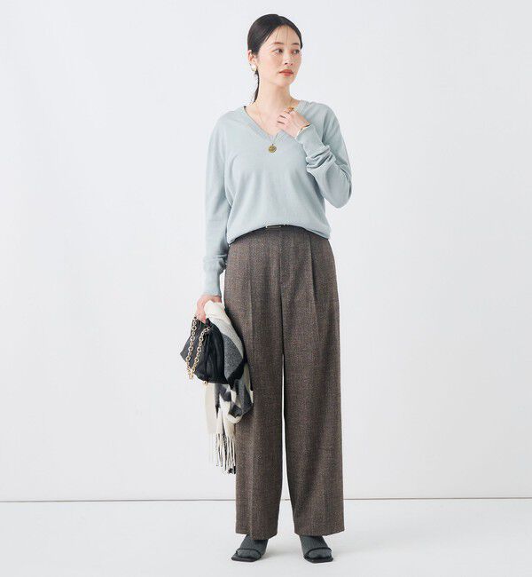 NOLLEY'S「《ストレッチ》ウォッシャブルネップツイードワイドパンツ」|その他|