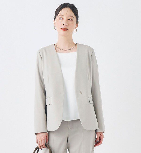 NOLLEY'S「《セットアップ対応》ハイスペックTRノーカラージャケット」|ノーカラージャケット|