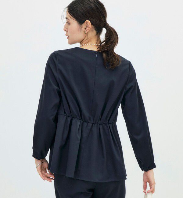 NOLLEY'S「《セットアップ対応》ウォッシャブルハイスペックTRペプラムブラウス」|シャツ・ブラウス|