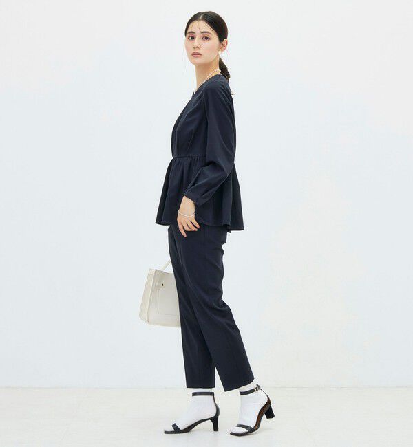 NOLLEY'S「《セットアップ対応》ウォッシャブルハイスペックTRペプラムブラウス」|シャツ・ブラウス|