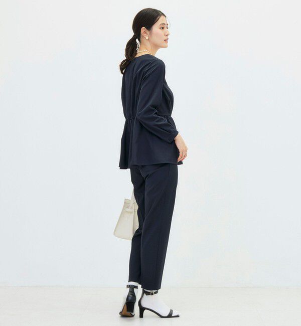 NOLLEY'S「《セットアップ対応》ウォッシャブルハイスペックTRペプラムブラウス」|シャツ・ブラウス|