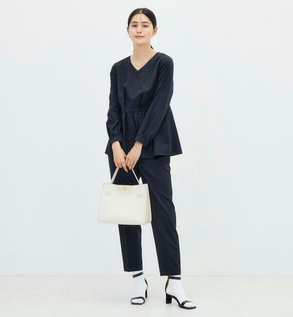 NOLLEY'S「《セットアップ対応》ウォッシャブルハイスペックTRペプラムブラウス」|シャツ・ブラウス|
