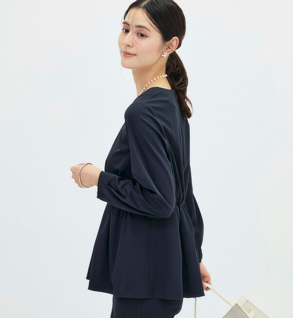 NOLLEY'S「《セットアップ対応》ウォッシャブルハイスペックTRペプラムブラウス」|シャツ・ブラウス|