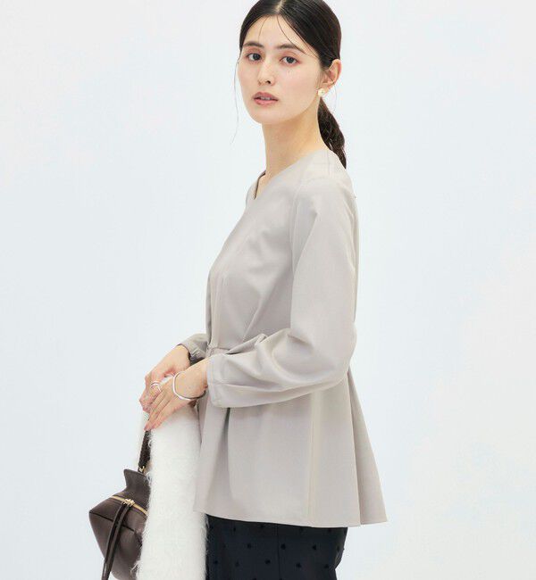 NOLLEY'S「《セットアップ対応》ウォッシャブルハイスペックTRペプラムブラウス」|シャツ・ブラウス|