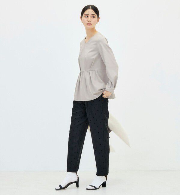 NOLLEY'S「《セットアップ対応》ウォッシャブルハイスペックTRペプラムブラウス」|シャツ・ブラウス|