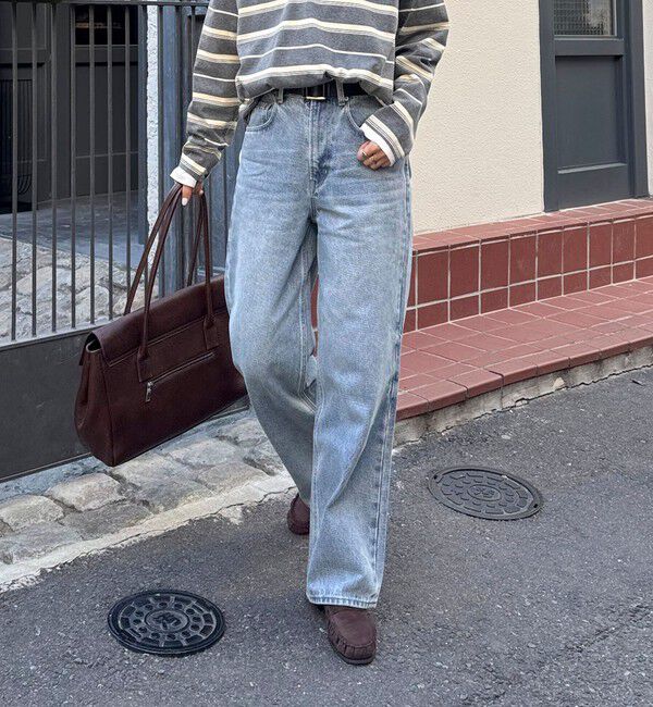 fredy emue「【待望の新色＆サイズ展開追加／@sora_522m企画】BASIC STRAIGHT DENIM」|デニム|ブルー