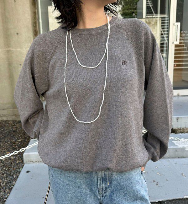 fredy emue「FR刺しゅうドロストスウェットニット」|ニット・セーター|