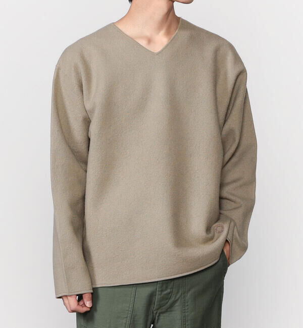 ORCIVAL「ORCIVAL | ウールジャージー Vネックニットプルオーバー MEN」|ニット・セーター|TAUPE