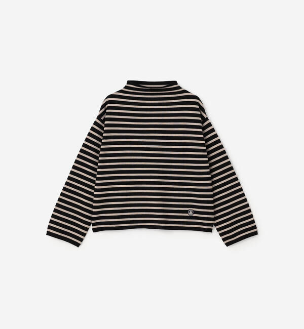 ORCIVAL「ORCIVAL | モックネック ボーダーニットプルオーバー WOMEN」|ニット・セーター|BLACK系1