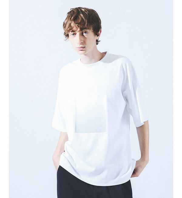 ABAHOUSE「グラデーション グラフィック プリントTシャツ/オーバーサイズ」|Tシャツ・カットソー|ホワイト
