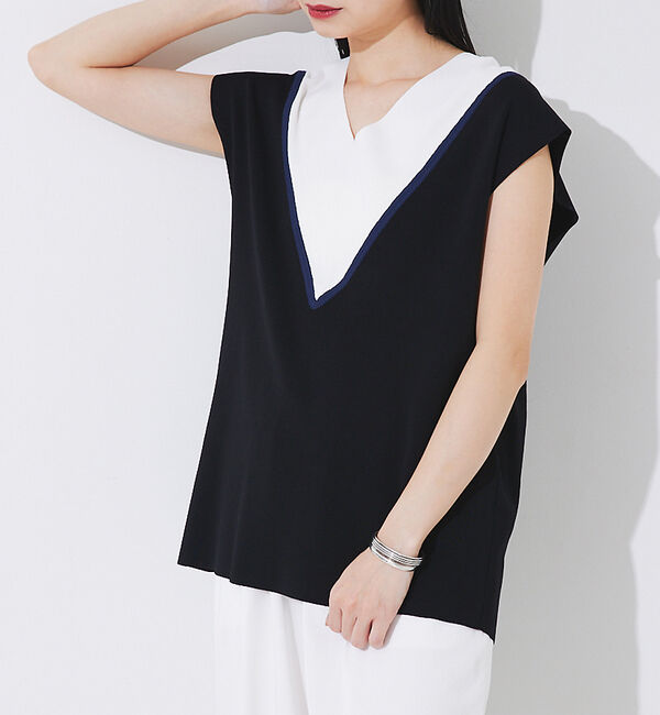 Rouge vif「Ｖネックニットベスト」|ベスト・ジレ|