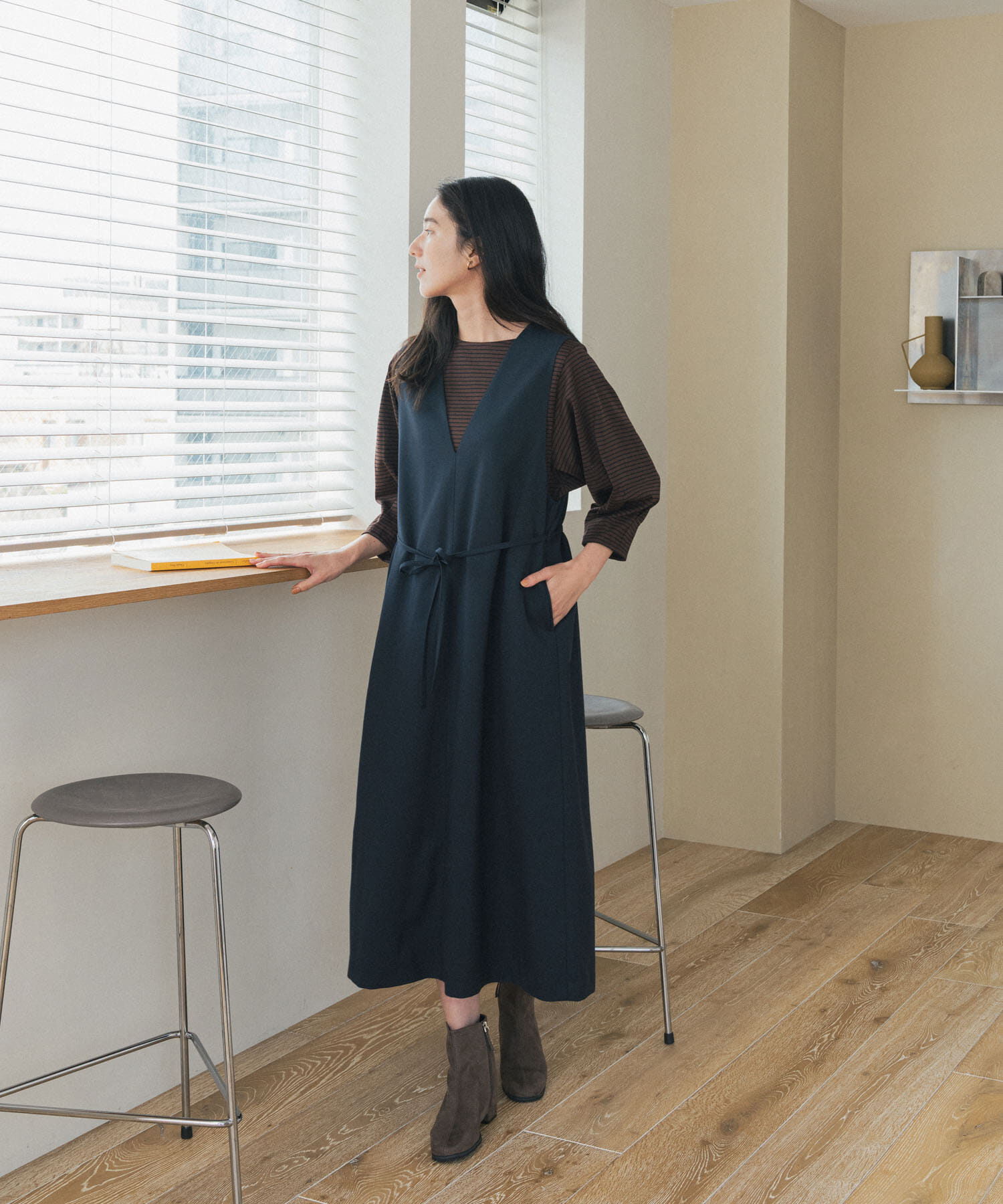 URBAN RESEARCH DOORS「『UR TECH』ツイルフレアジャンパースカート 26AW」|ジャンパースカート|