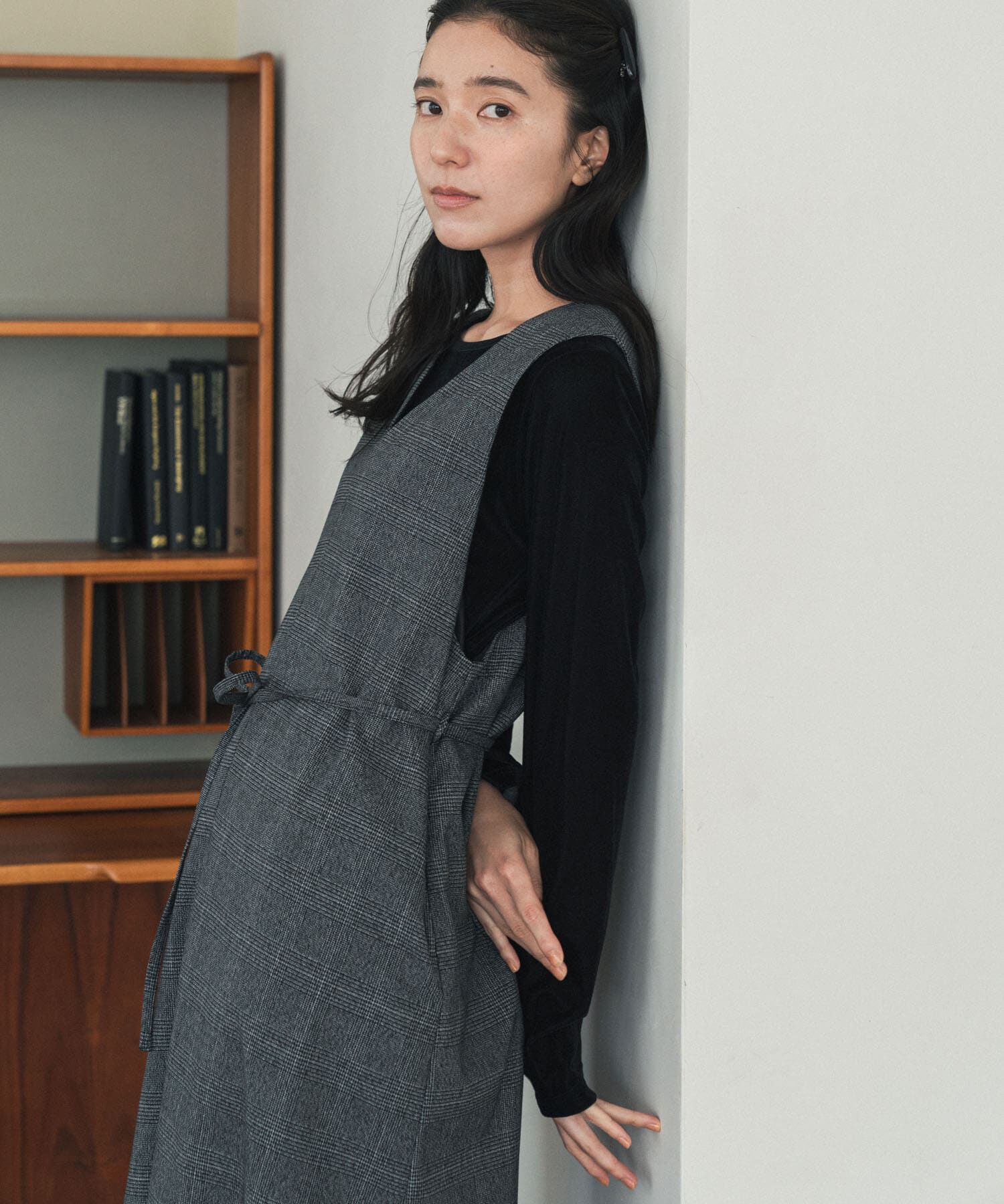 URBAN RESEARCH DOORS「『UR TECH』ツイルフレアジャンパースカート 26AW」|ジャンパースカート|
