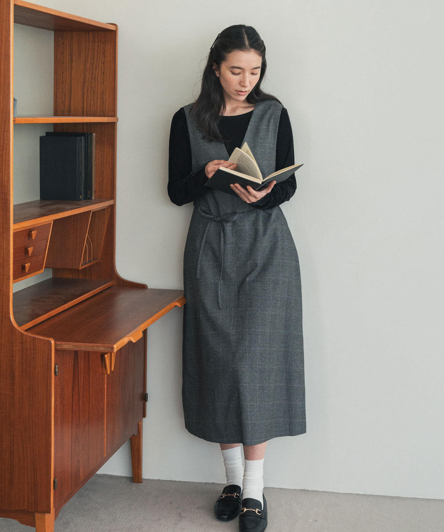 URBAN RESEARCH DOORS「『UR TECH』ツイルフレアジャンパースカート 26AW」|ジャンパースカート|
