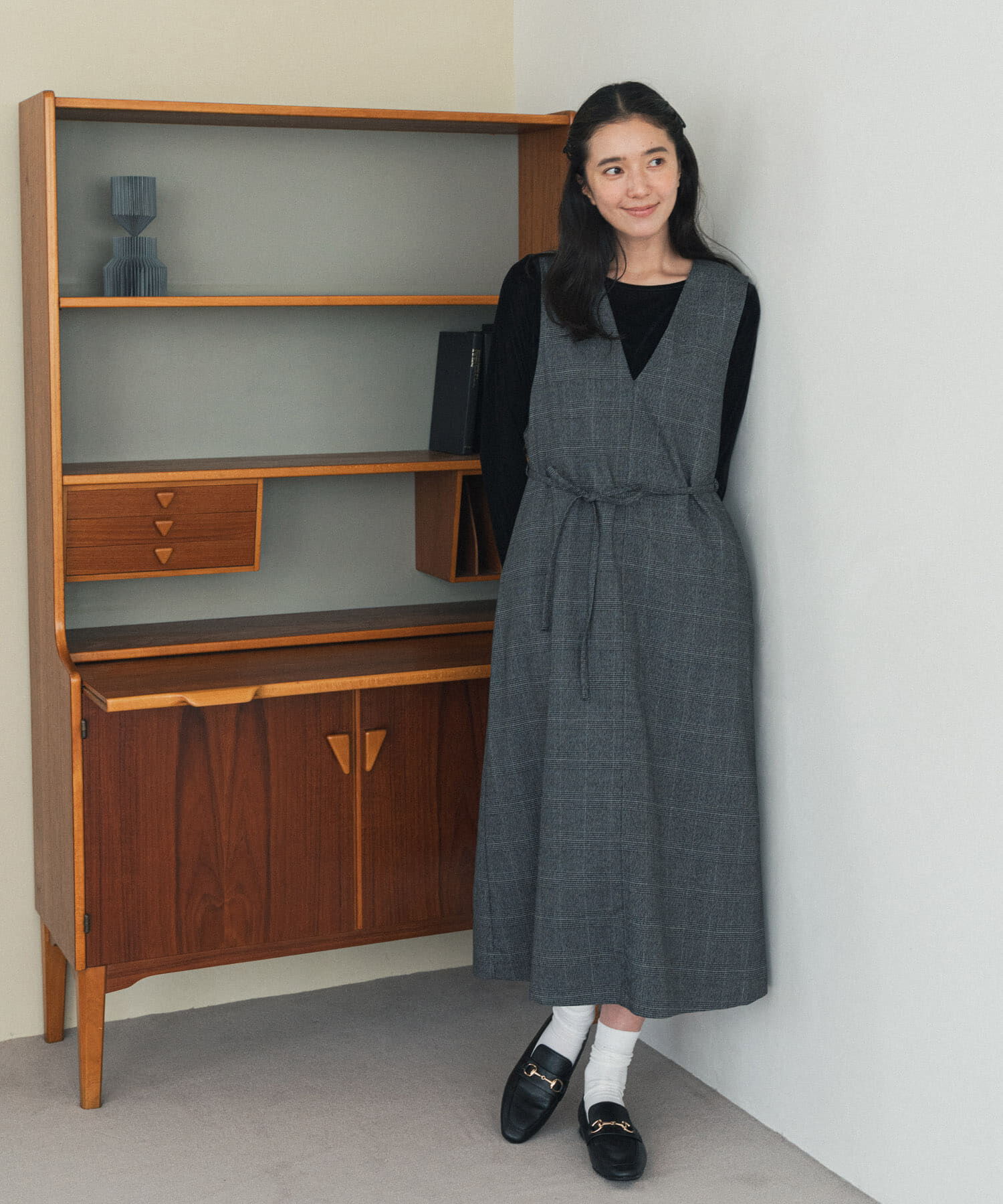 URBAN RESEARCH DOORS「『UR TECH』ツイルフレアジャンパースカート 26AW」|ジャンパースカート|