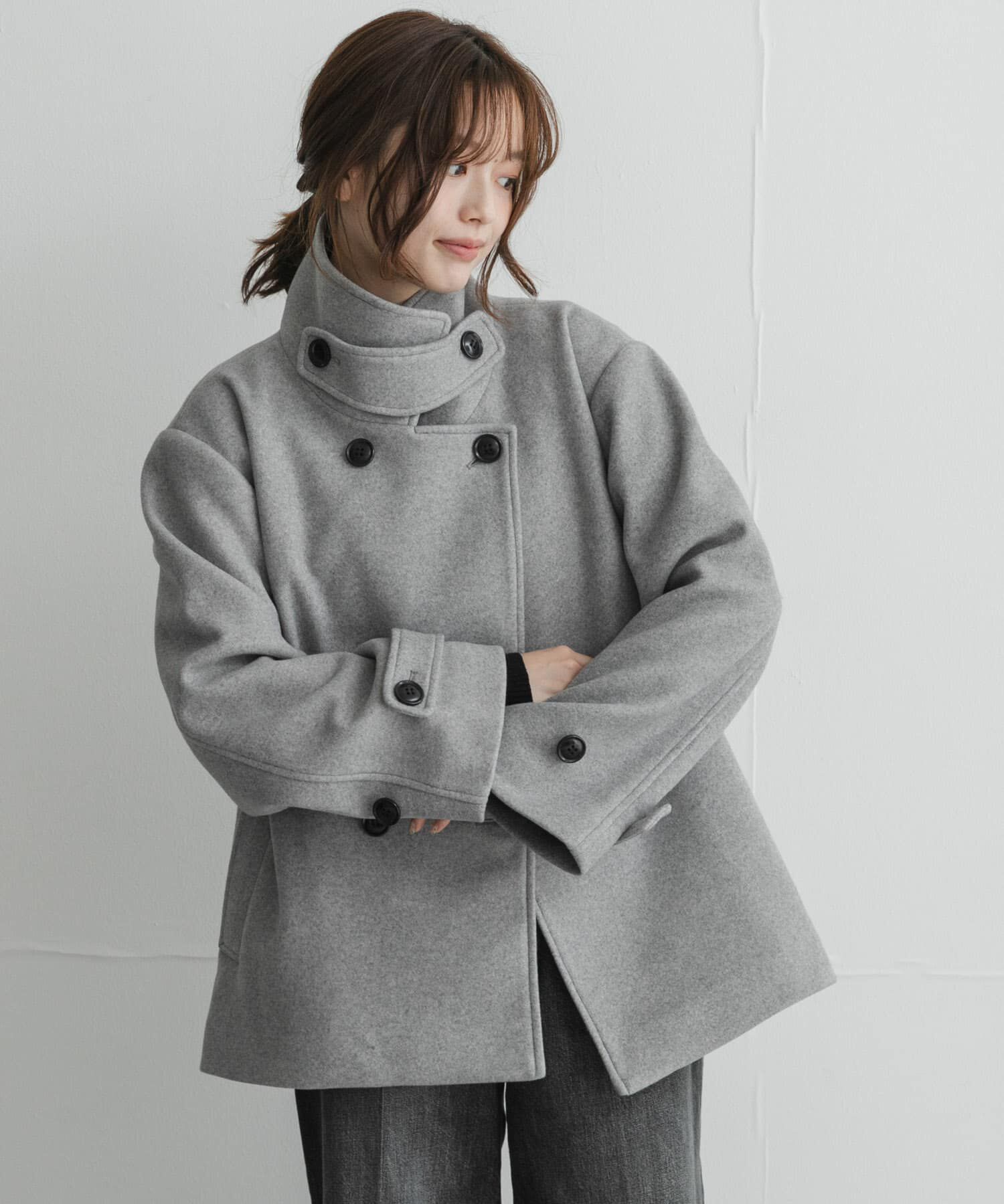 Sonny Label 「メルトンジャージースタンドカラーコート」|ノーカラーコート|
