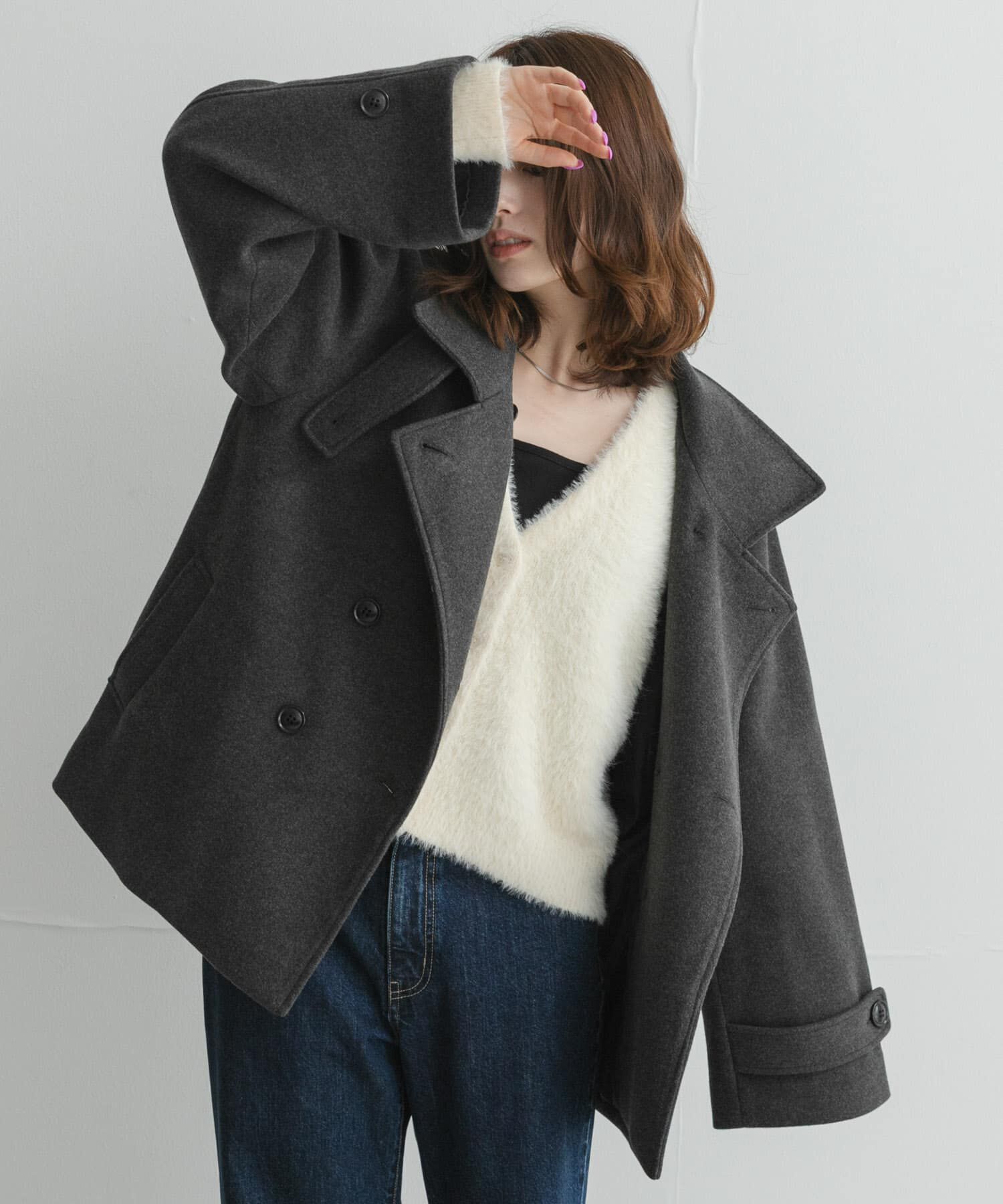 Sonny Label 「メルトンジャージースタンドカラーコート」|ノーカラーコート|