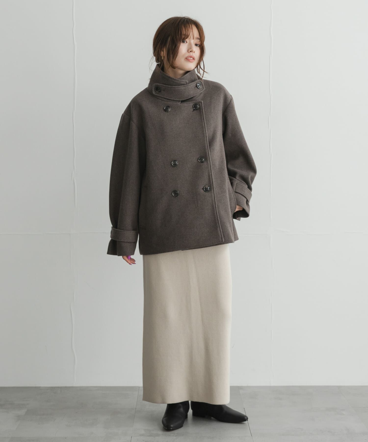Sonny Label 「メルトンジャージースタンドカラーコート」|ノーカラーコート|