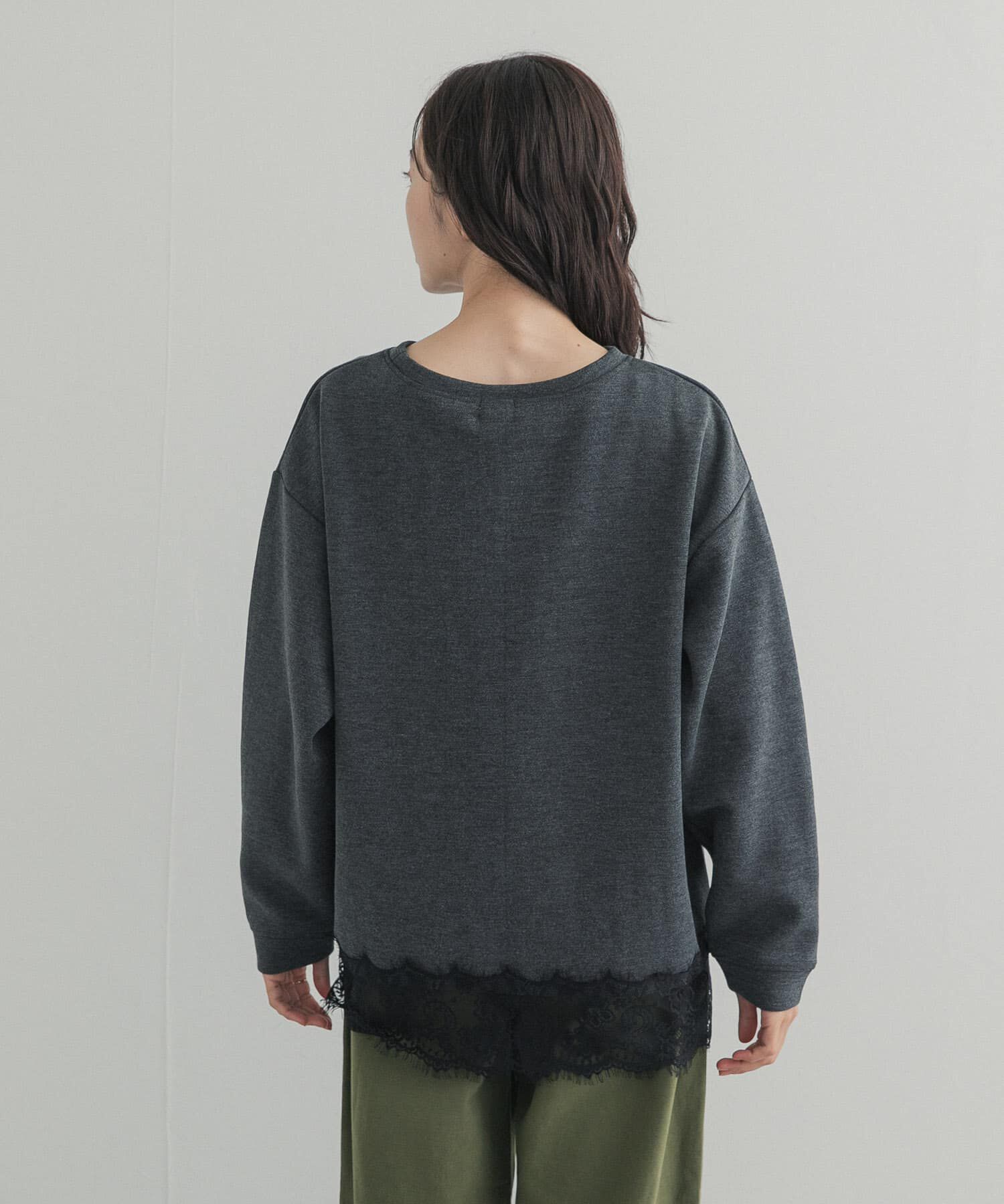 URBAN RESEARCH DOORS「ダブルフェイス裾レースプルオーバー 26AW」|Tシャツ・カットソー|