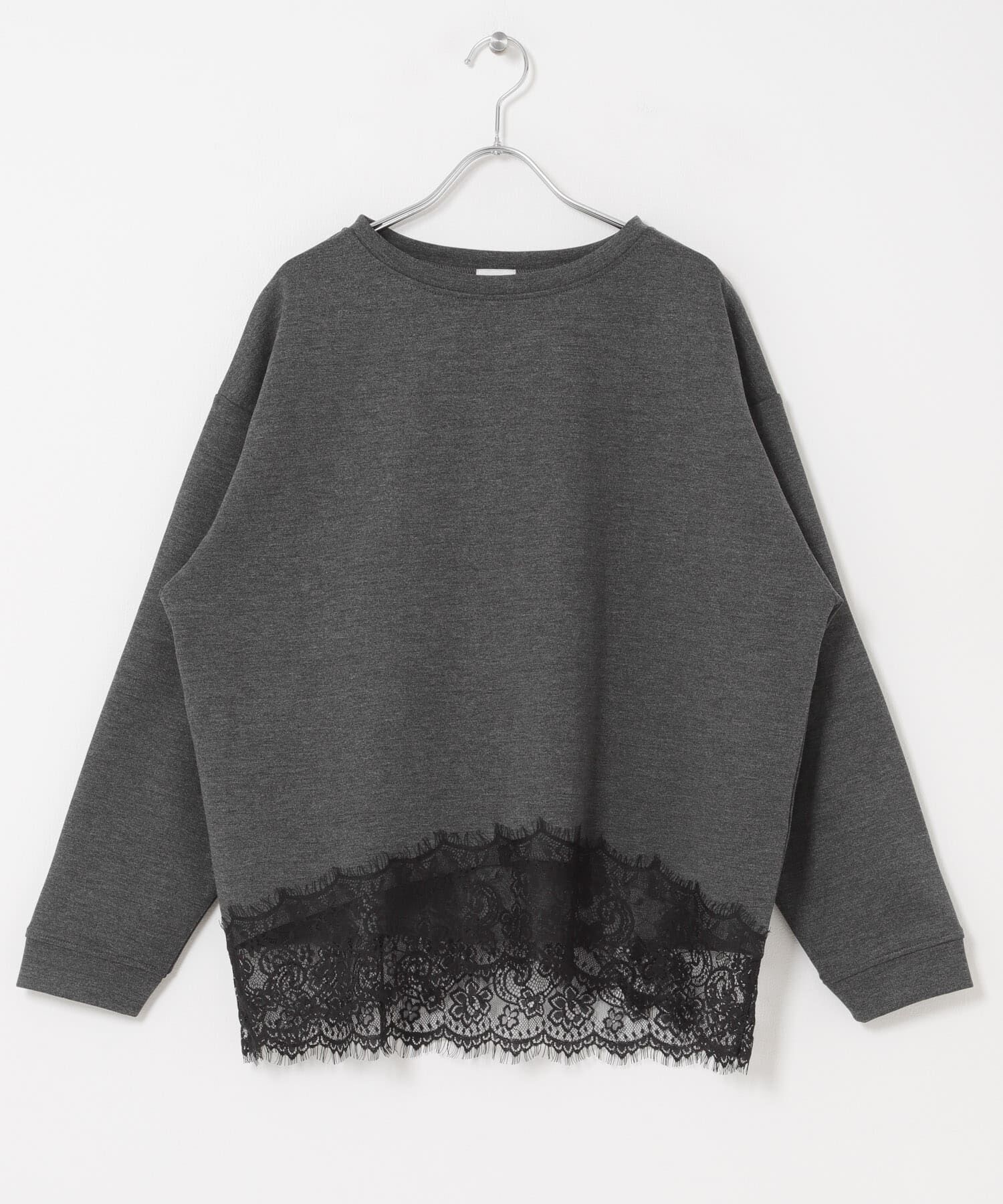 URBAN RESEARCH DOORS「ダブルフェイス裾レースプルオーバー 26AW」|Tシャツ・カットソー|