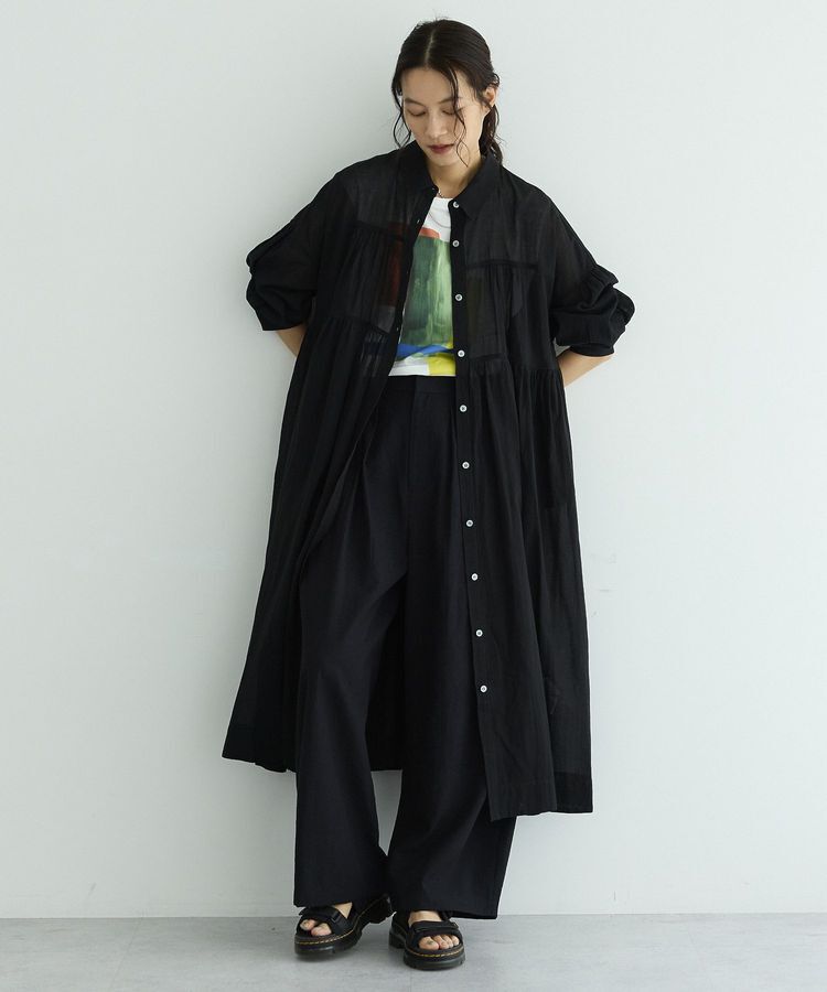 GARAGE OF GOOD CLOTHING「【EC限定】コットンボイルギャザーシャツワンピース」|ワンピース|
