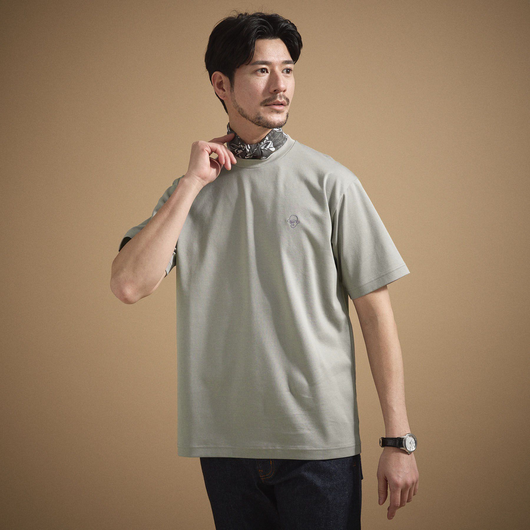 TAKEO KIKUCHI「ワンストローク刺繍 半袖 Tシャツ」|Tシャツ・カットソー|