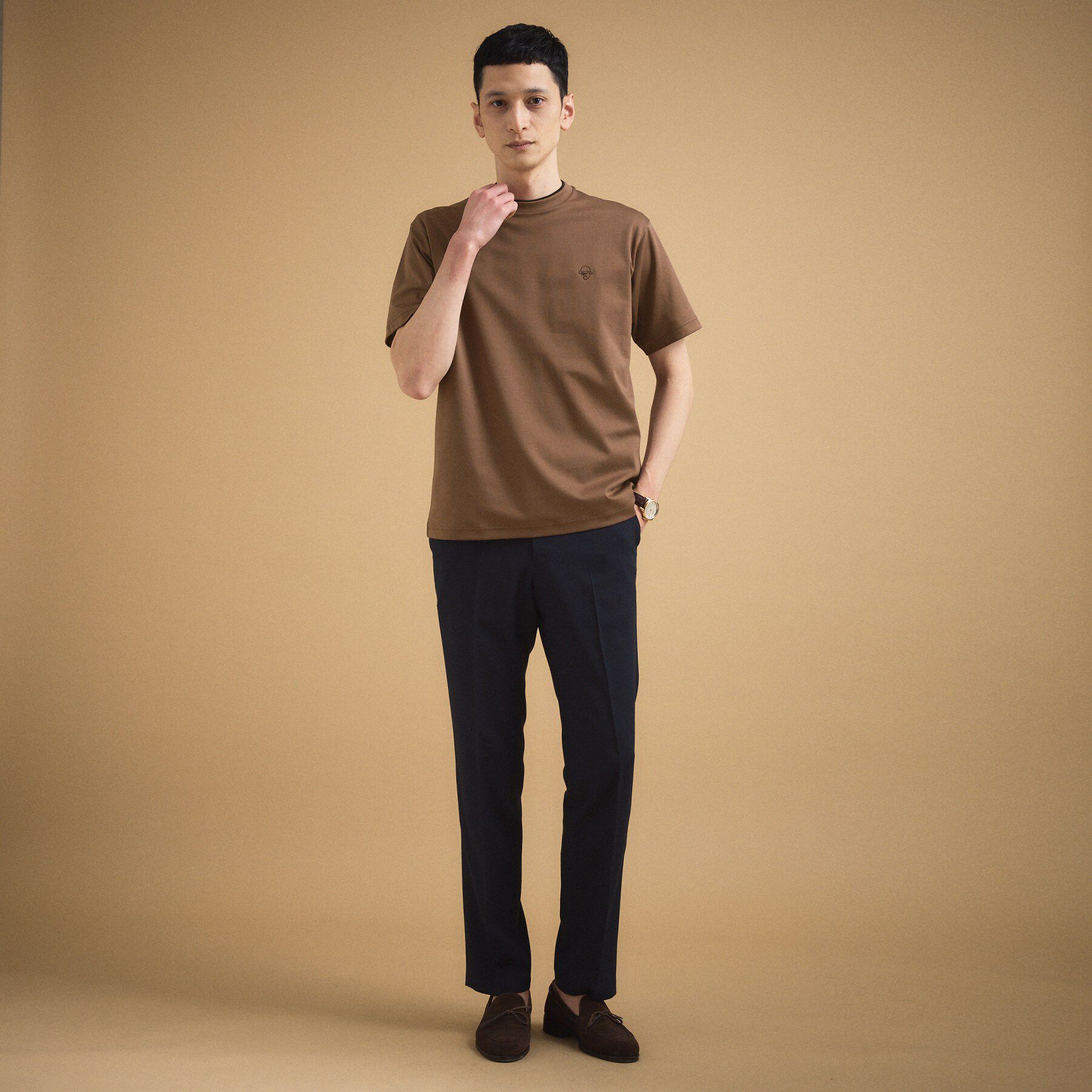 TAKEO KIKUCHI「ワンストローク刺繍 半袖 Tシャツ」|Tシャツ・カットソー|