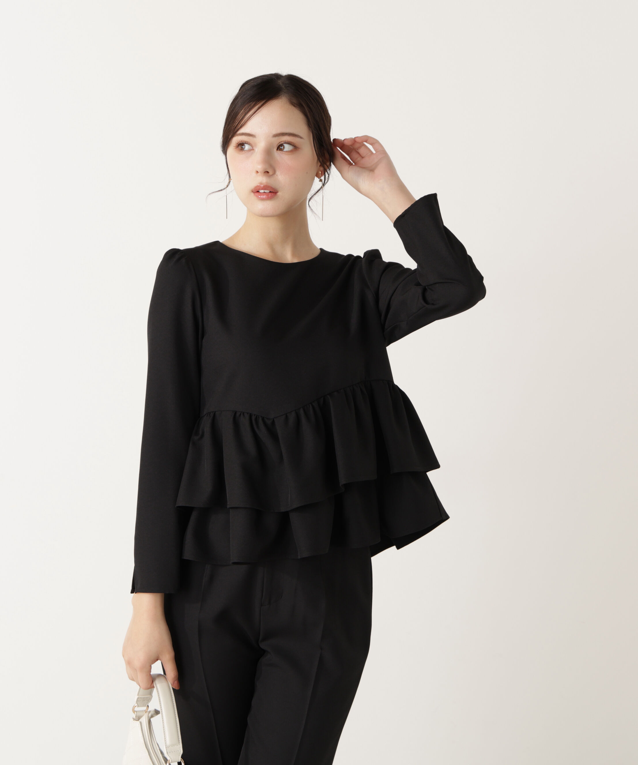 PROPORTION BODY DRESSING「＜ウォッシャブル＞ランダムヘムペプラムブラウス」|シャツ・ブラウス|