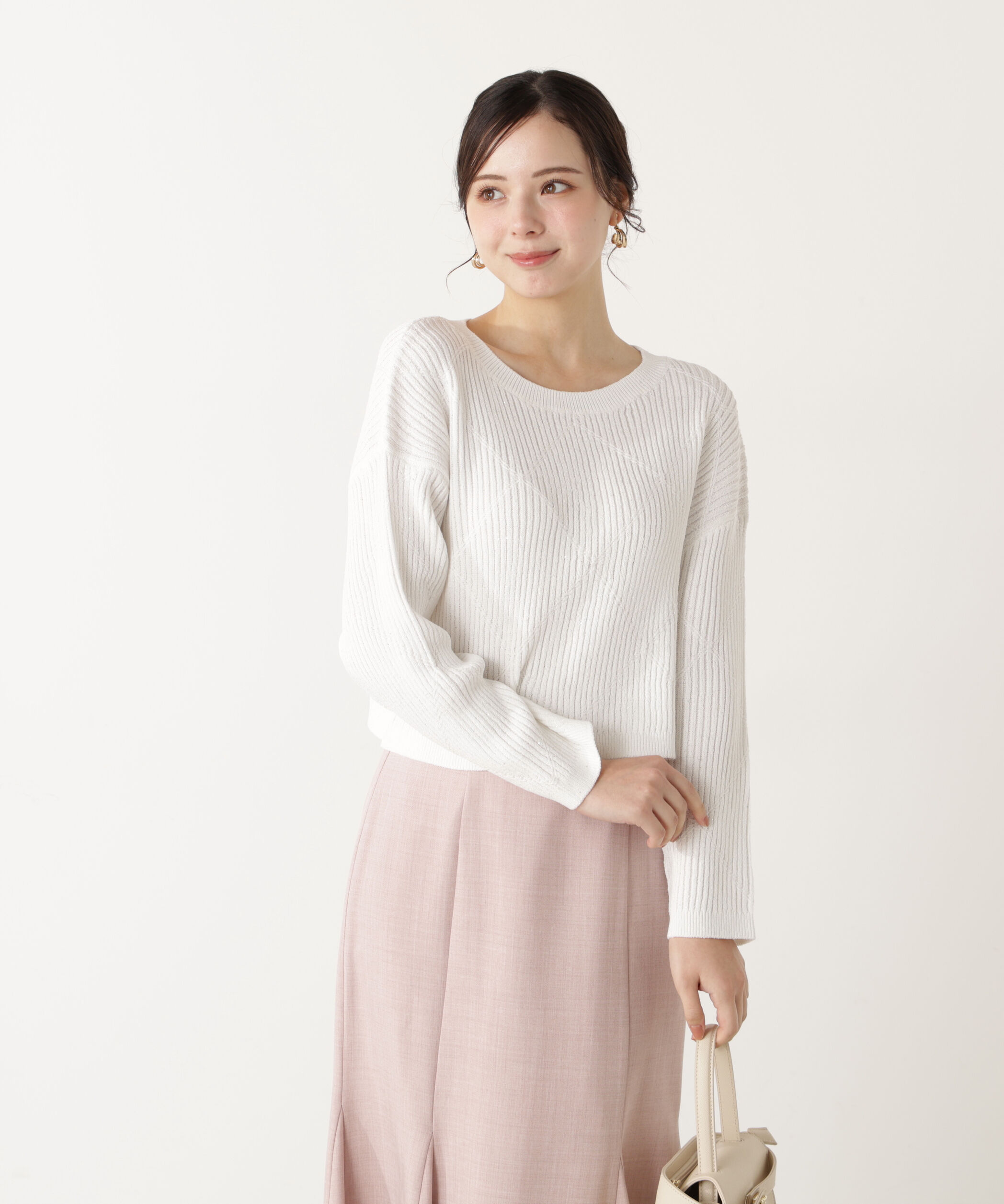 PROPORTION BODY DRESSING「ラメ入りアイレットボクシーニット」|ニット・セーター|