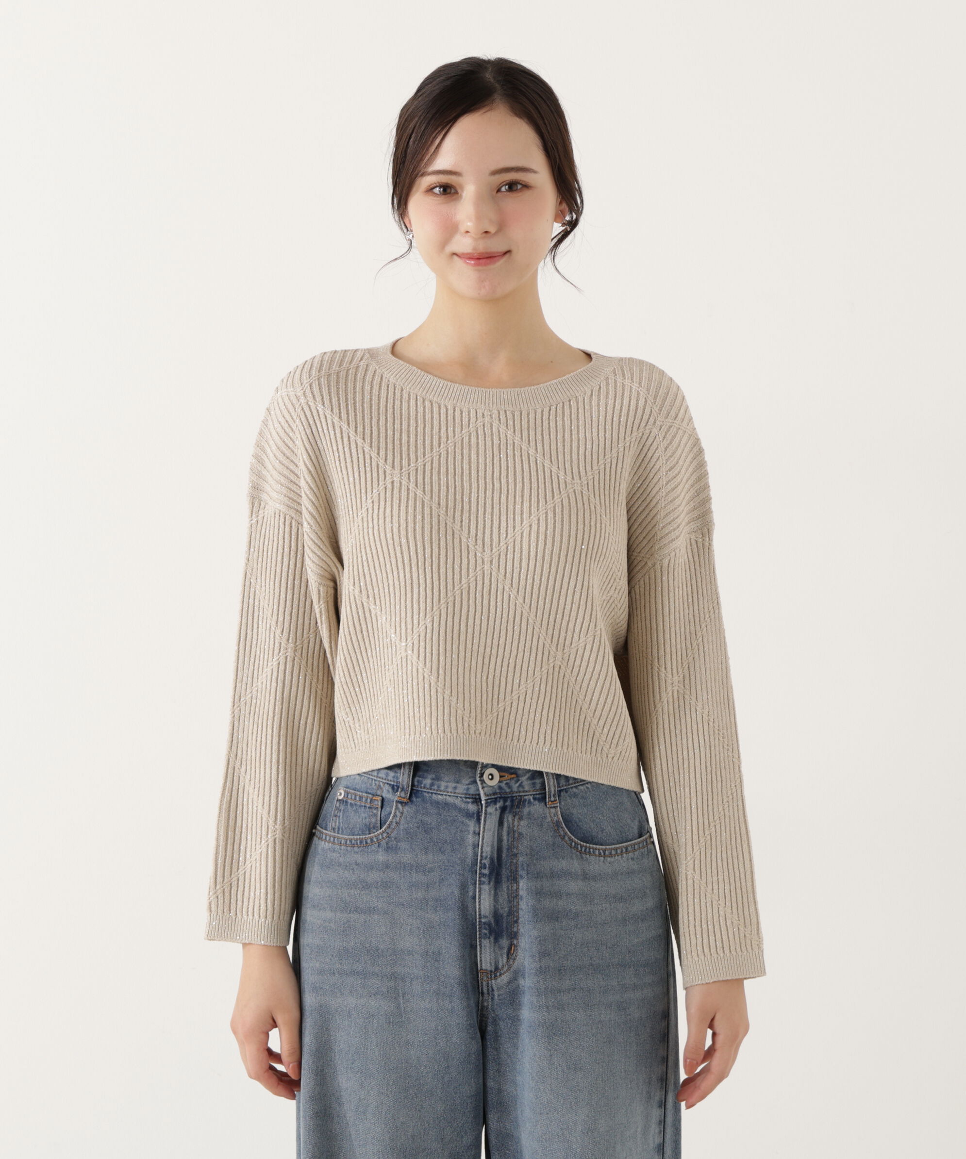 PROPORTION BODY DRESSING「ラメ入りアイレットボクシーニット」|ニット・セーター|