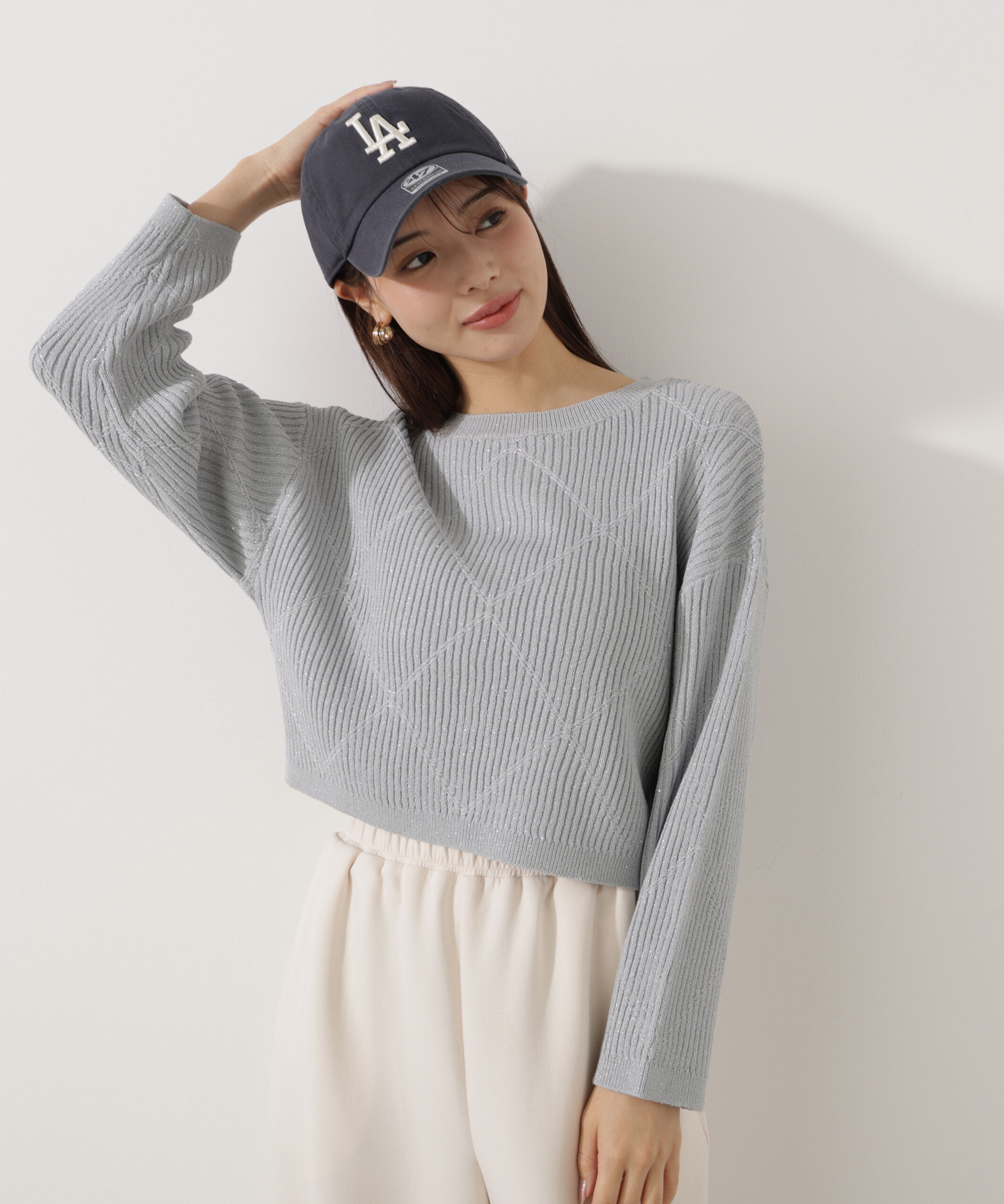PROPORTION BODY DRESSING「ラメ入りアイレットボクシーニット」|ニット・セーター|