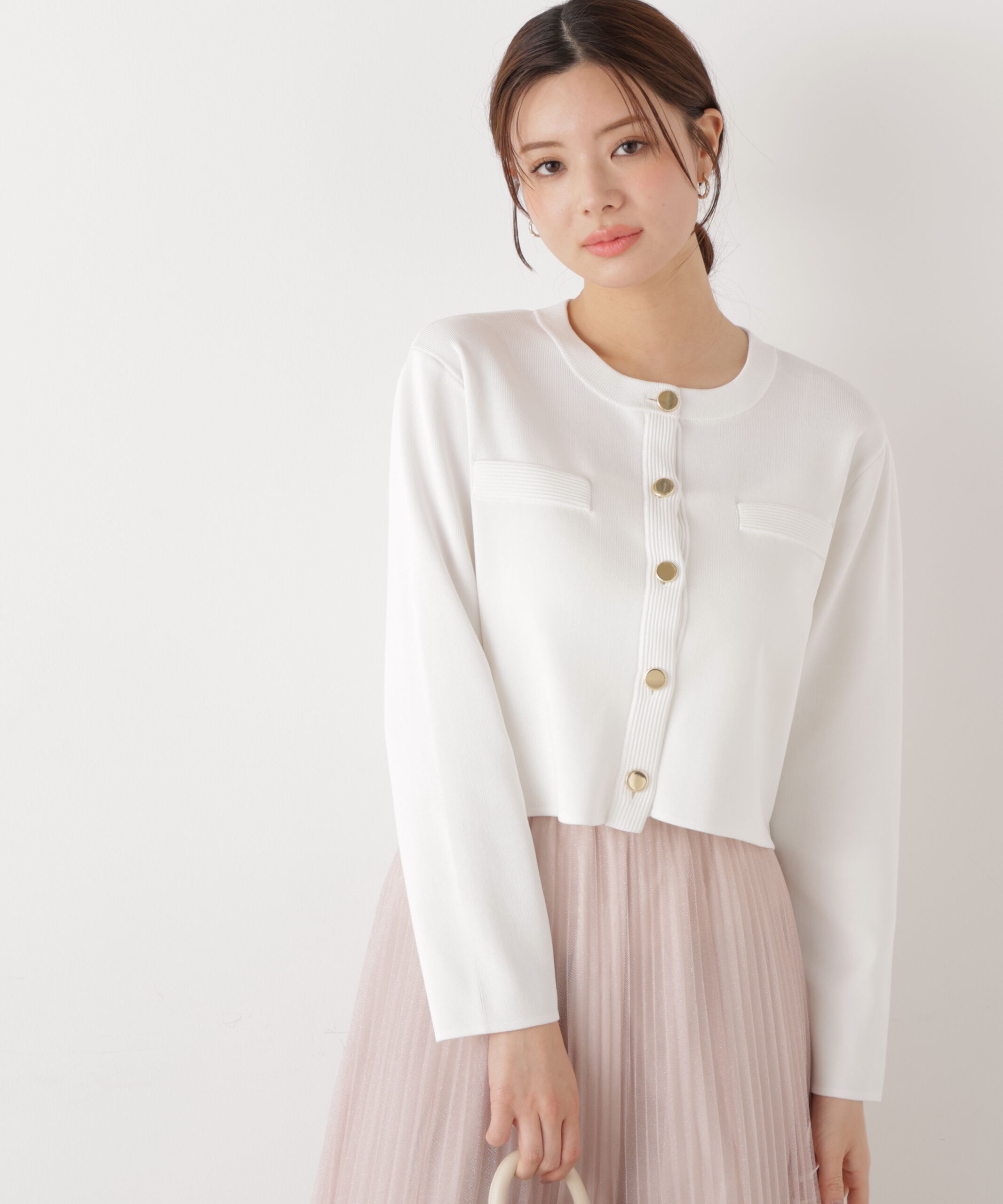 PROPORTION BODY DRESSING「〈a/mie〉シルク混ニットカーディガン　26SS」|ニット・セーター|