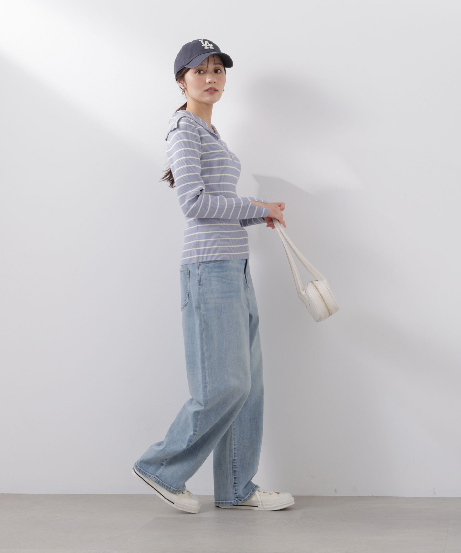PROPORTION BODY DRESSING「〈a/mie〉ビッグカラーリブニット　　26SS」|カーディガン|