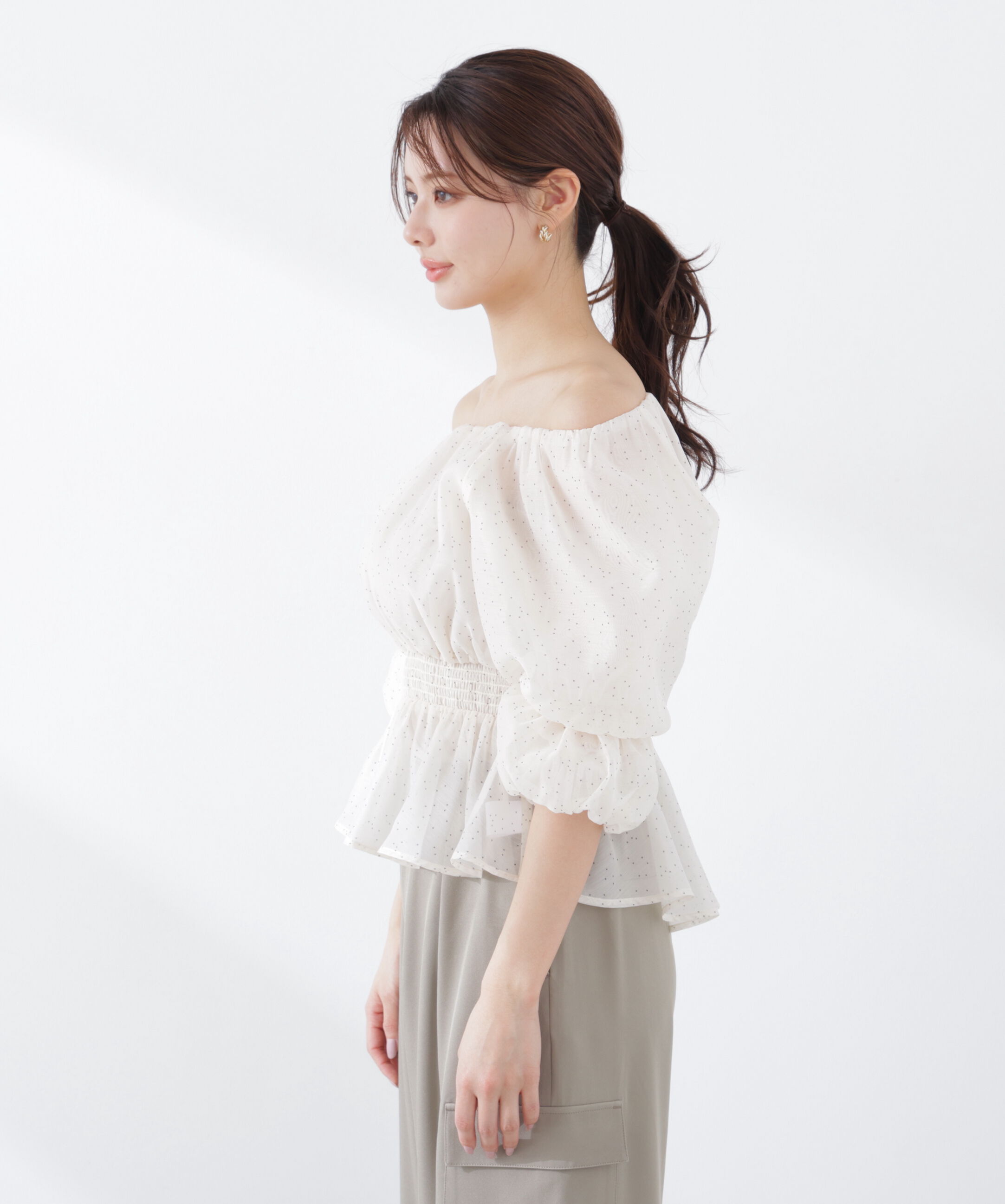 PROPORTION BODY DRESSING「2wayオフショルフィッシュテールブラウス　26SS」|シャツ・ブラウス|