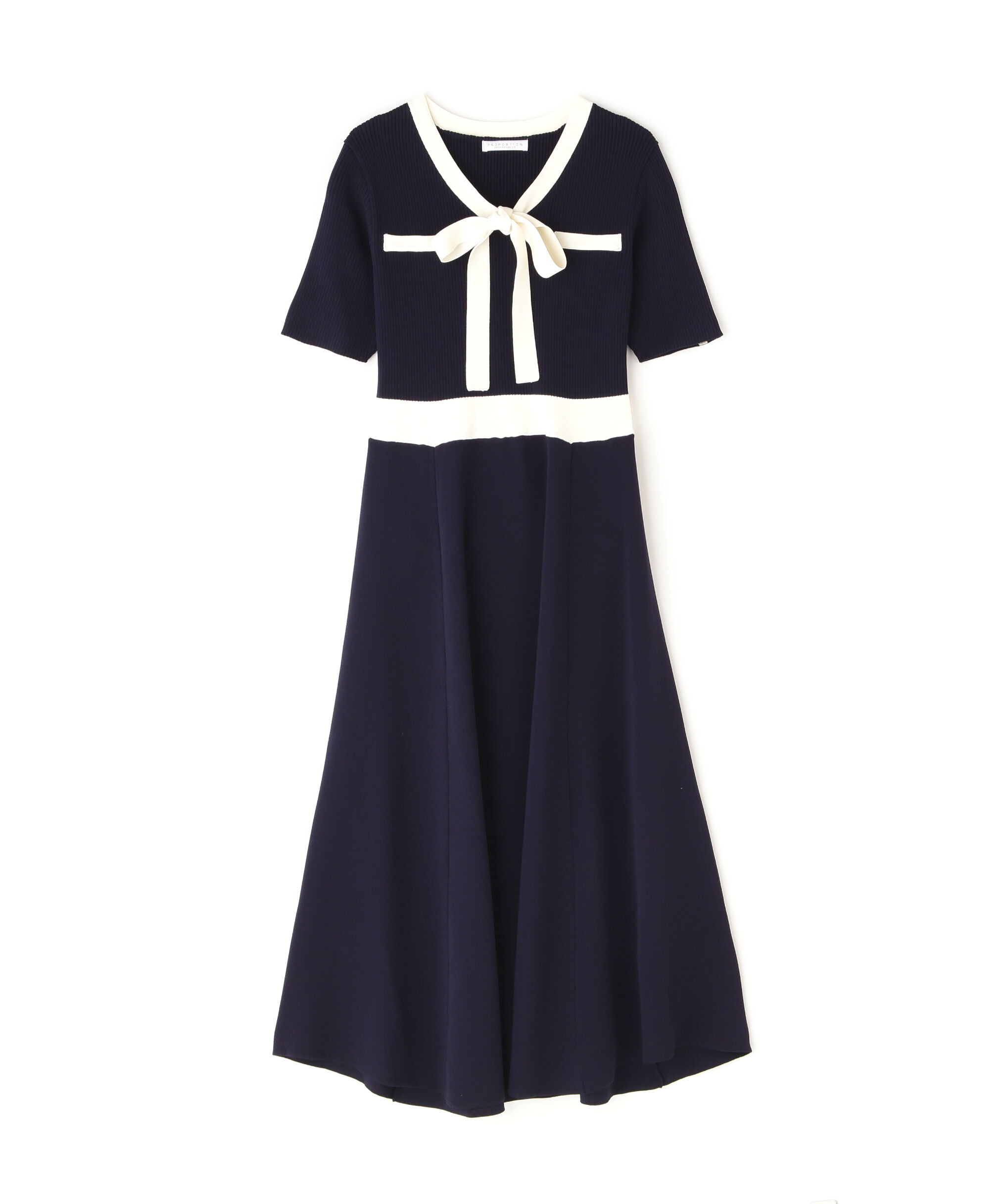 PROPORTION BODY DRESSING「リボンタイバイカラーニットワンピース　26SS」|ワンピース|