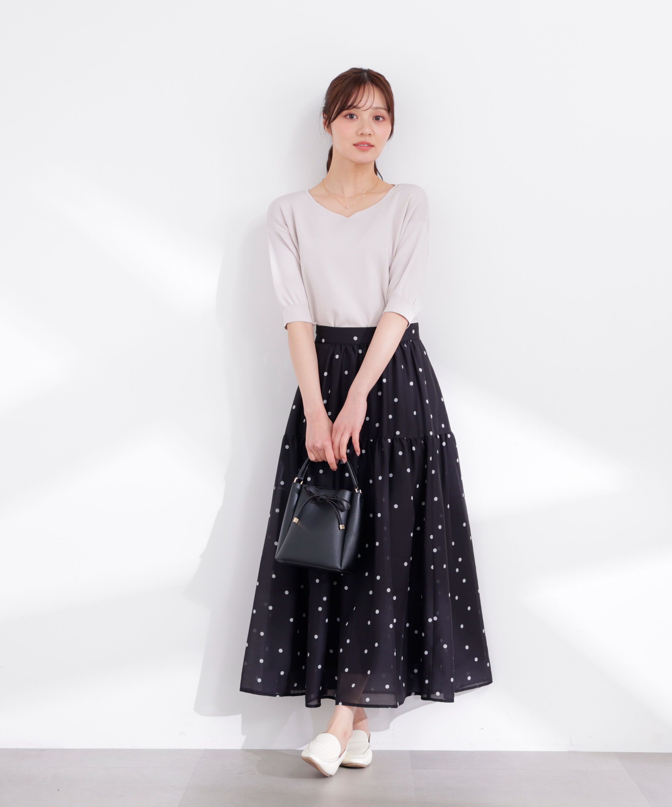 PROPORTION BODY DRESSING「5分袖ハートカットドルマンニット 26SS」|ニット・セーター|