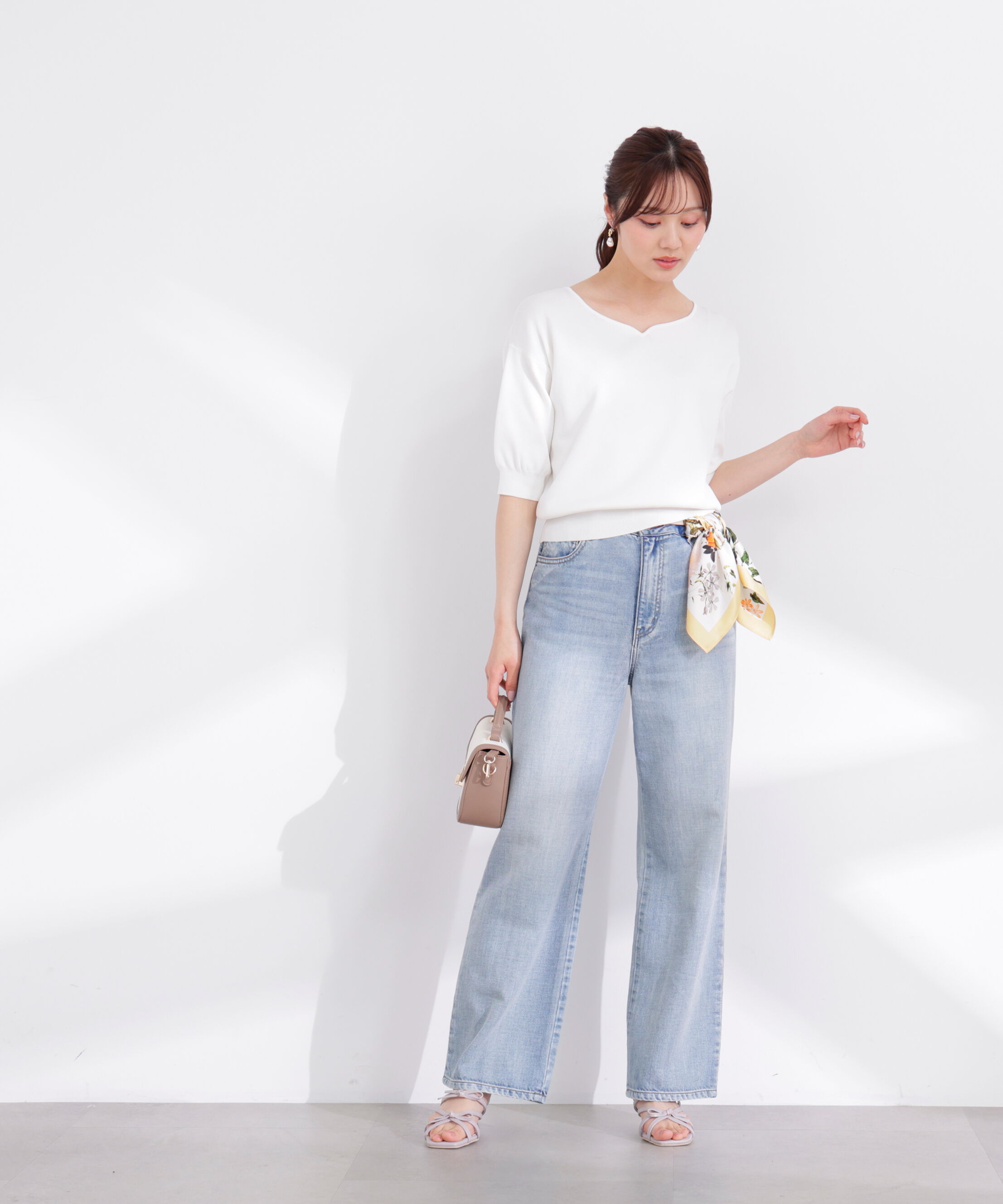 PROPORTION BODY DRESSING「5分袖ハートカットドルマンニット 26SS」|ニット・セーター|