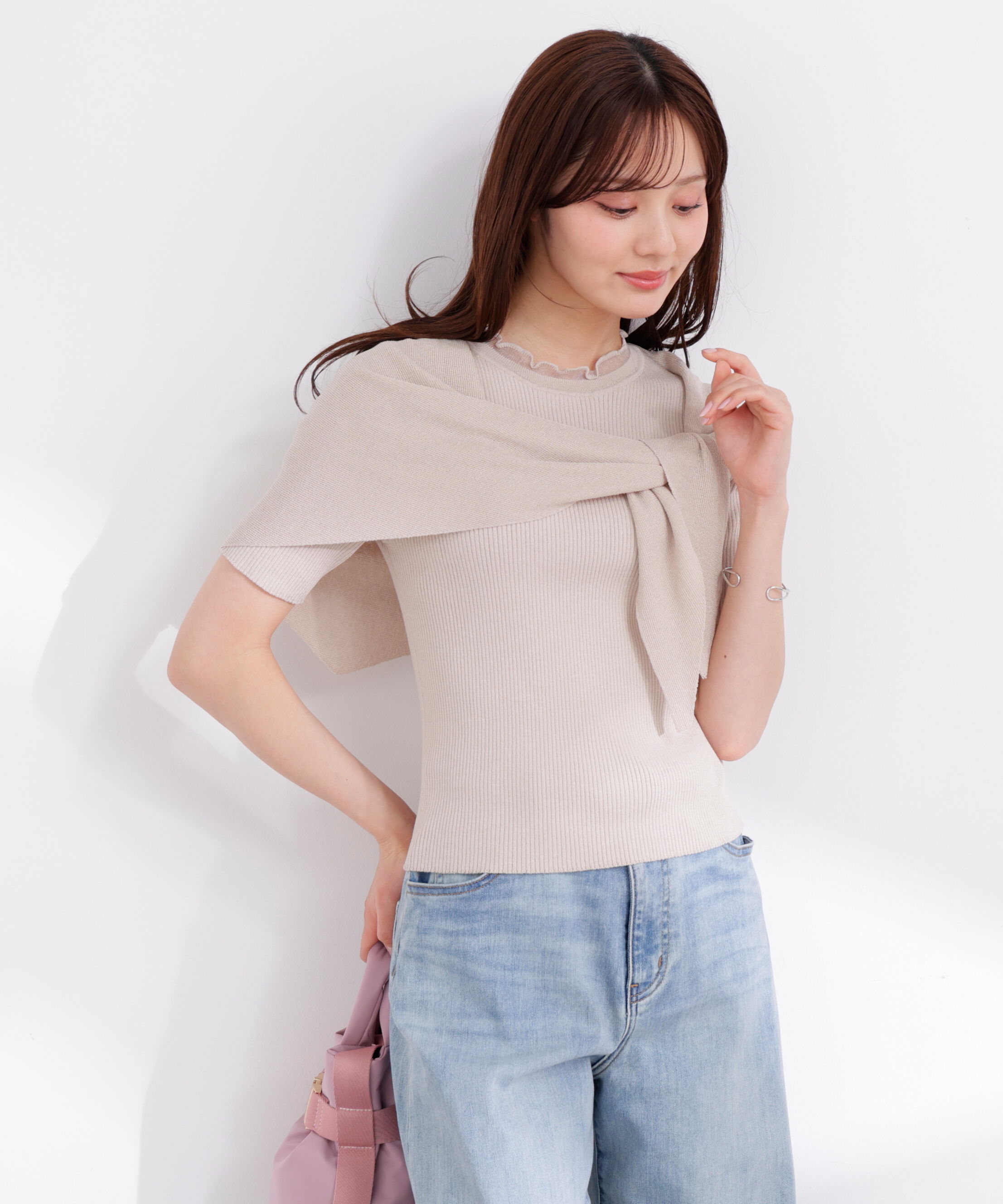 PROPORTION BODY DRESSING「トライアングルスカーフ付きニット 26SS」|ニット・セーター|