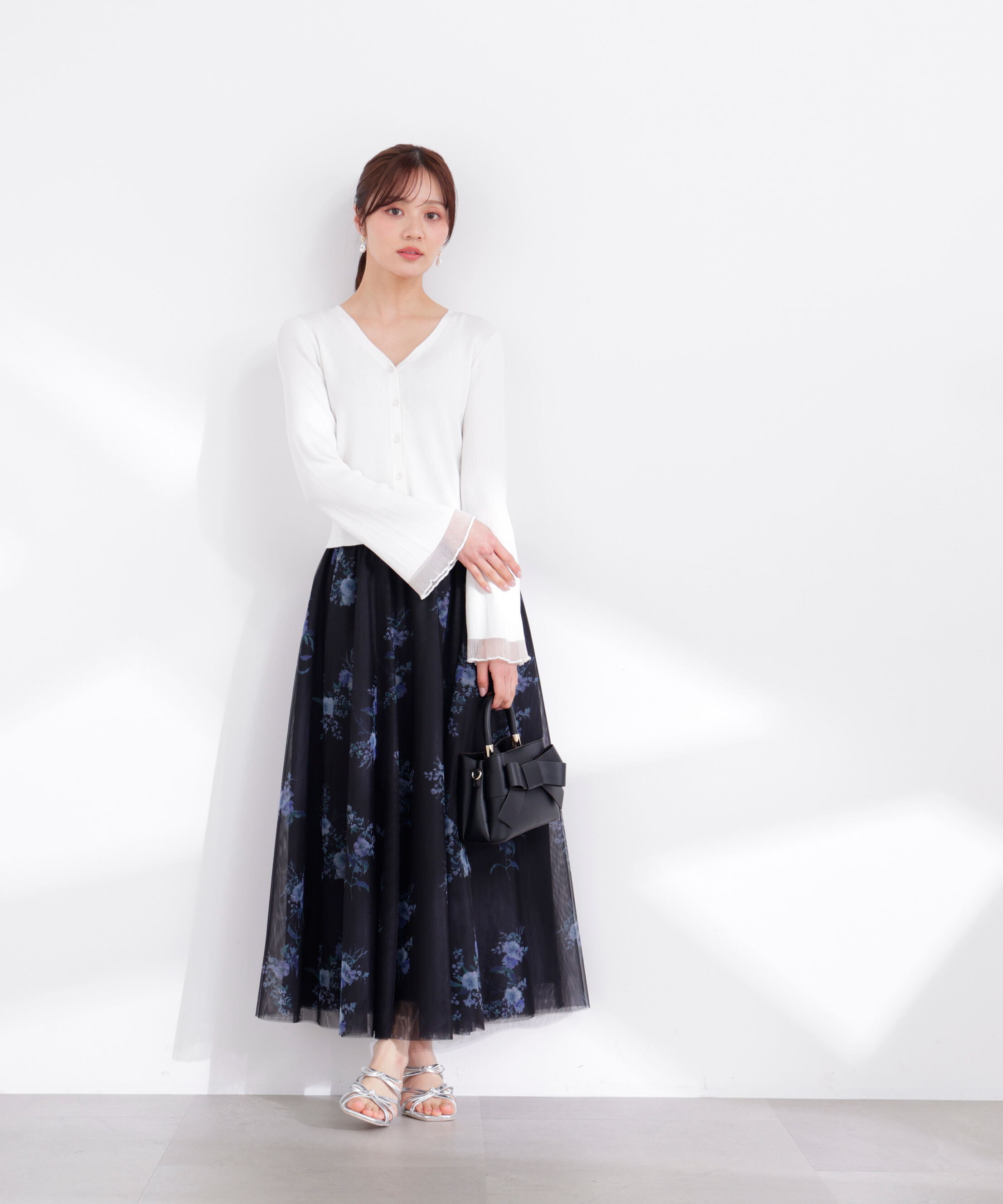 PROPORTION BODY DRESSING「部分シアーリブカーディガン 26SS」|カーディガン|